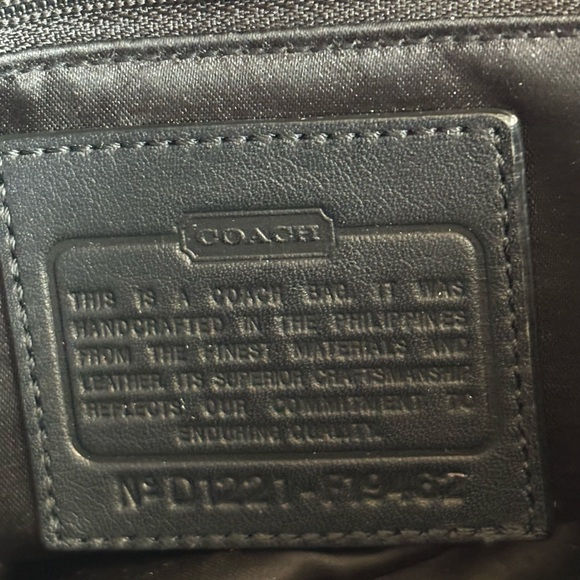 Coach Black Shoulder Bag with Embossed Pattern - Picture 12 of 15